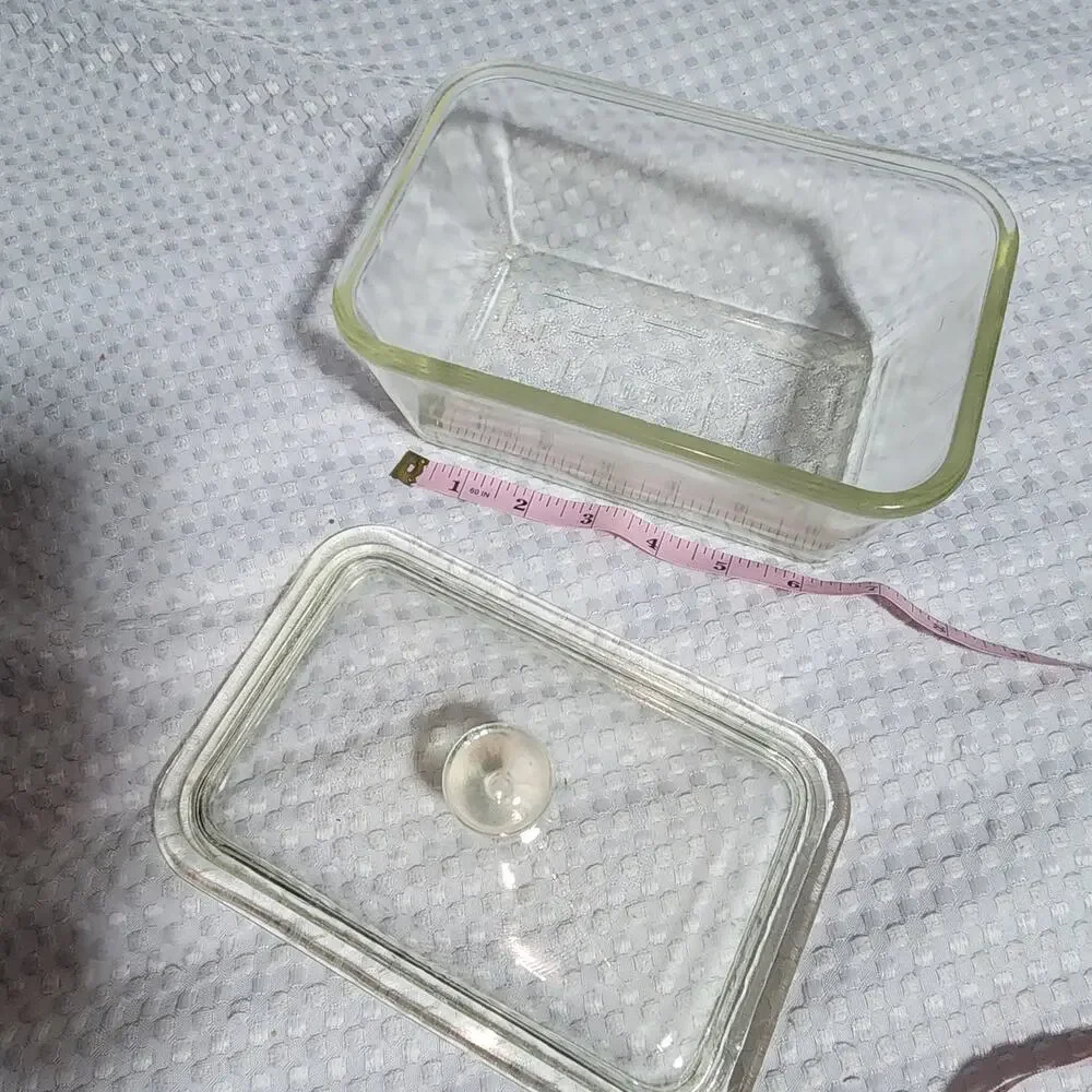 GLASBAKE EUC GLASS LIDDED 1.5 qt LOAF BAKEWEAR PAN GLASS